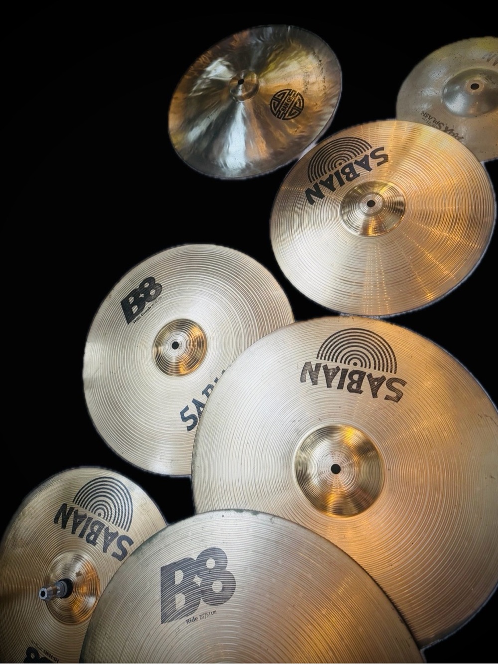 Sabian B8 + Han Chi China 14/16/20" Drum Cymbal Set Hi-Hat/Crash/Ride